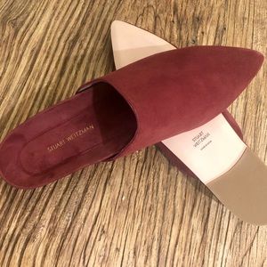 Stuart Weitzman Studio Flat Suede Mule